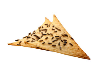 Caraway Seed Cracker isolated on transparent png background. Generative ai - obrazy, fototapety, plakaty