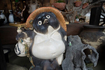 Tanuki ceramics figure in Japan