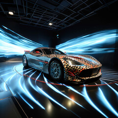 Efficient aerodynamics of a vehicle highlighted through a wind tunnel test - obrazy, fototapety, plakaty