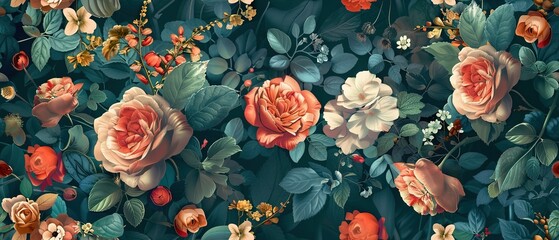 vintage botanical flower bunch. beautiful fantasy vintage wallpaper botanical flower bunch,vintage motif for floral print digital background