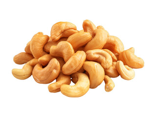 Fototapeta premium Cashew Clusters isolated on transparent png background. Generative ai