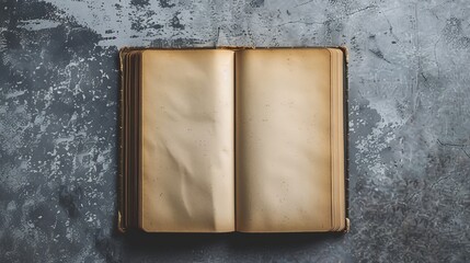 A blank book isolated on a grey background