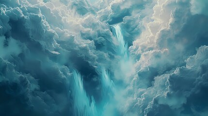 Sky River: Cloud Waterfall Fantasia./n - obrazy, fototapety, plakaty
