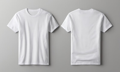 Blank white t-shirt, front and back tshirt, tee mockup template