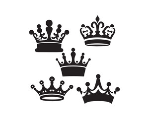 Crown silhouette vector icon graphic logo design