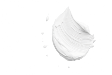 white acrylic paint brush stroke isolated on white or transparent png