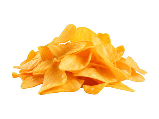 Cheese Chips isolated on transparent png background. Generative ai