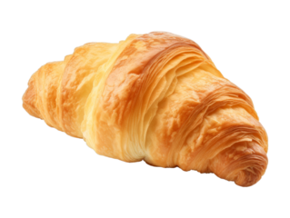Cheese Croissants isolated on transparent png background. Generative ai