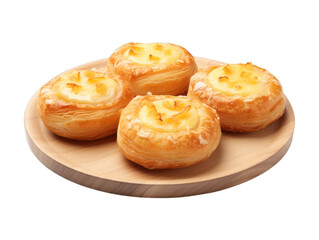 Obraz na płótnie Canvas Cheese Danishes isolated on transparent png background. Generative ai