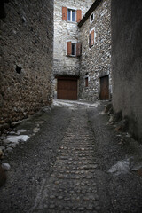Old houses and narrow streets in medieval village - Vogue - Ardeche - France