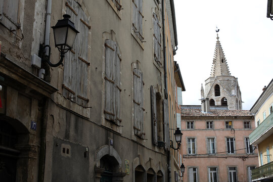 Street leading to Saint Laurent Church - Aubenas - Ardeche - France