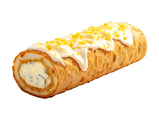 Cheese Roulade isolated on transparent png background. Generative ai