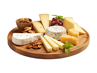 Cheese Platter isolated on transparent png background. Generative ai