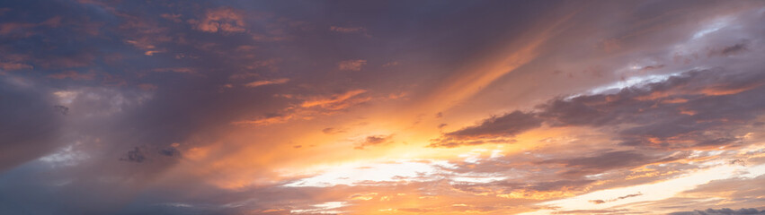 panorama of the sunset sky, colorful gentle  dawn, vibrant twilight sky, high quality photo