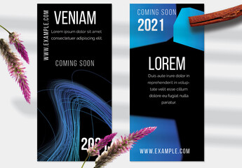 Flyer Layout with Motion Blur and Glowing Abstract Shapes