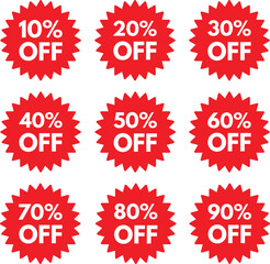 Sale tags set isolated on white background . Discount labels vector