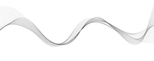 Modern Vector Background with Black Wavy Lines.