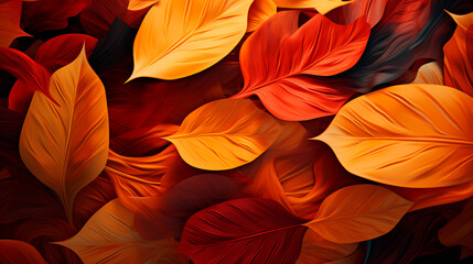 seamless pattern with bright autumn leaves.