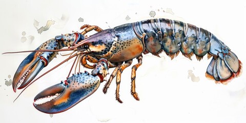 A realistic painting of a lobster, suitable for seafood industry promotions