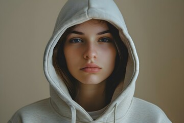 Person in blank hoodie genderneutral. Concept How about "Unisex Hoodie Photoshoot"?