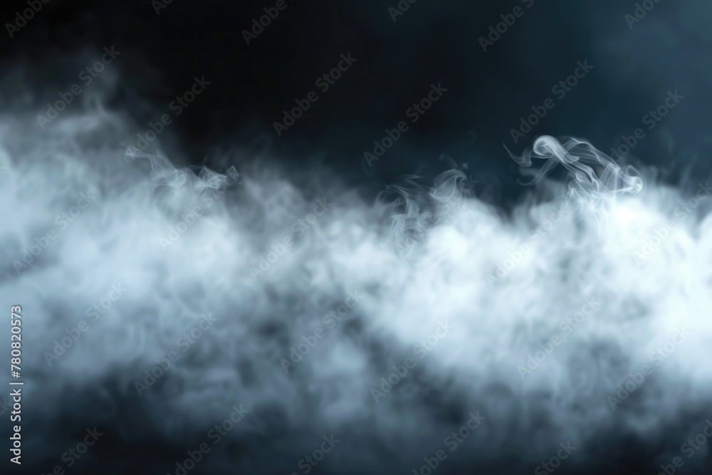 Canvas Prints Close up view of smoke on a black background. Suitable for various design projects