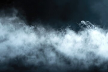 Close up view of smoke on a black background. Suitable for various design projects