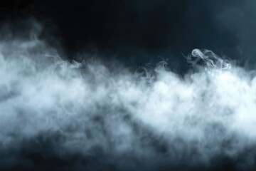 Fototapeta premium Close up view of smoke on a black background. Suitable for various design projects