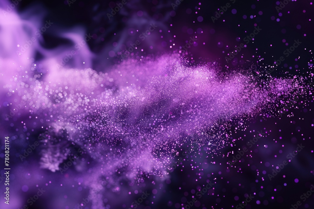 Poster A vibrant close up shot of a purple powder cloud. Perfect for adding a pop of color to your design projects