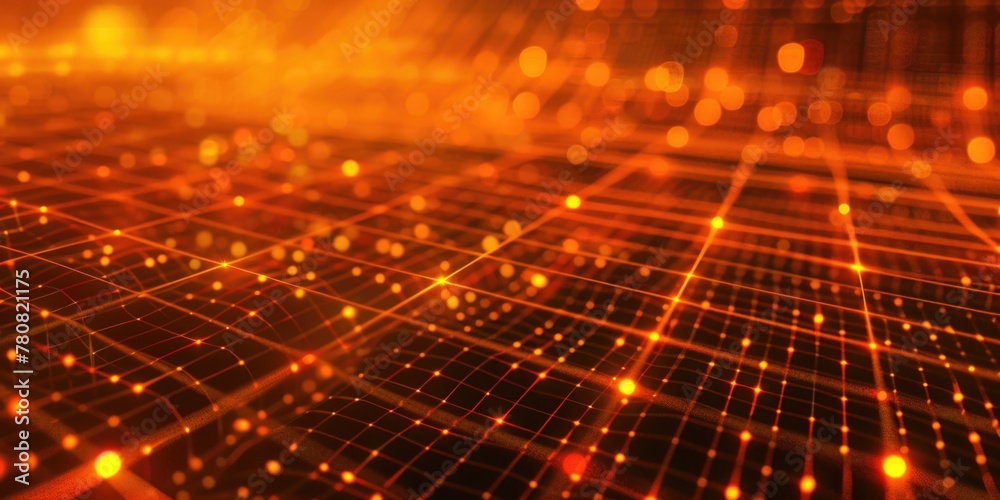 Poster A computer generated image of a glowing grid. Ideal for technology concepts