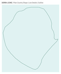 Sierra Leone plain country map. Low Details. Outline style. Shape of Sierra Leone. Vector illustration.