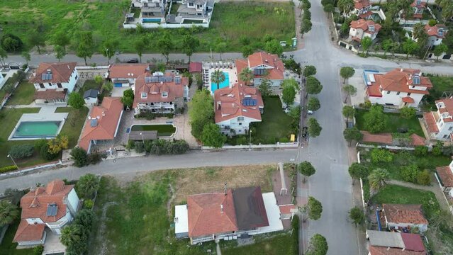 Dalyan Town drone view in Mugla Province of Turkey