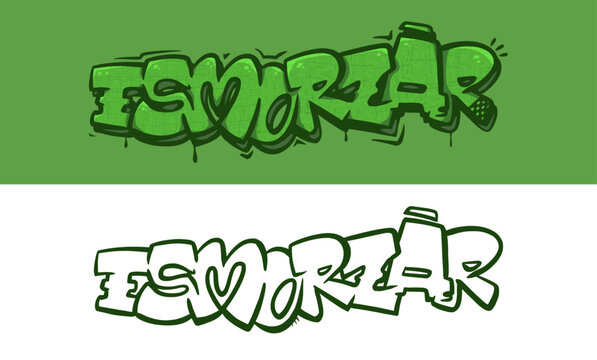 graffiti de la palabra "esmorzar". Esta palabra est&aacute; en valenciano, un dialecto de la zona de la comunidad valenciana (espa&ntilde;a) y es la traduccion de almuerzo.