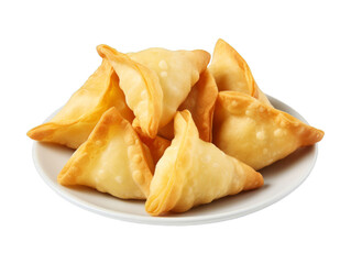 Cheese Wontons isolated on transparent png background. Generative ai