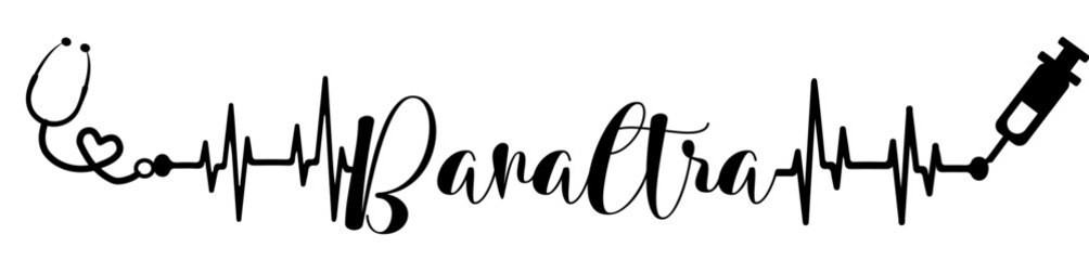 banaltra - black color - name written - heartbeat, electrocardiogram, love - for websites,, presentations, greetings, banners, cards,, t-shirt, sweatshirt, prints, cricut, silhouette, sublimation	
 - obrazy, fototapety, plakaty