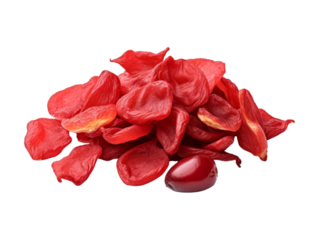 Cherry Chips isolated on transparent png background. Generative ai