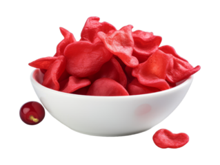 Cherry Chips isolated on transparent png background. Generative ai