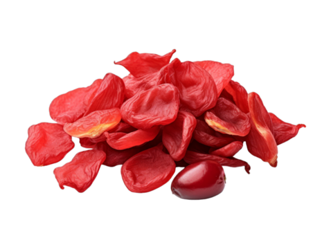 Cherry Chips isolated on transparent png background. Generative ai