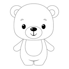 Beautiful teddy bear outline design Vector  Simple icon. Eps 10. 