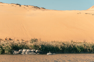 Desert landscape on the banks of the Nile
