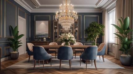 Fototapeta premium Beautiful Elegant formal dining room design