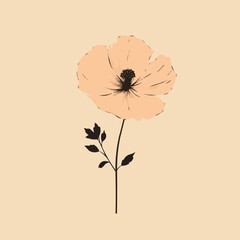 Flower | Minimalist and Simple Silhouette - Vector illustration
