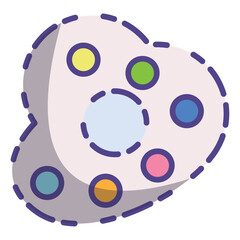 Icon painting palette,school element,back to school vector illustration with thin line,vector isolated on white background.