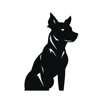 dog silhouette vector icon isolated on white background