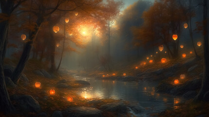 Fall Into The Light. surreal mystical fantasy artwork