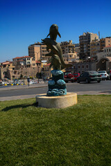 Heraklion view of the city and monument with dolphins - 780829782