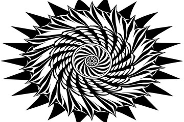 modern-drawning-spiral-tie-dye---scrupulously--dra. black-border vector illustration