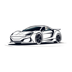 Car | Minimalist and Simple Line White background - Vector illustration