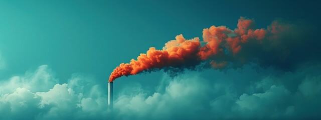 air pollution over dramatic sky