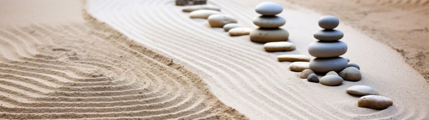 Fototapeta na wymiar a row of stones in sand