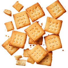 A stack of crackers, a glutenfree baked goods, on a transparent background